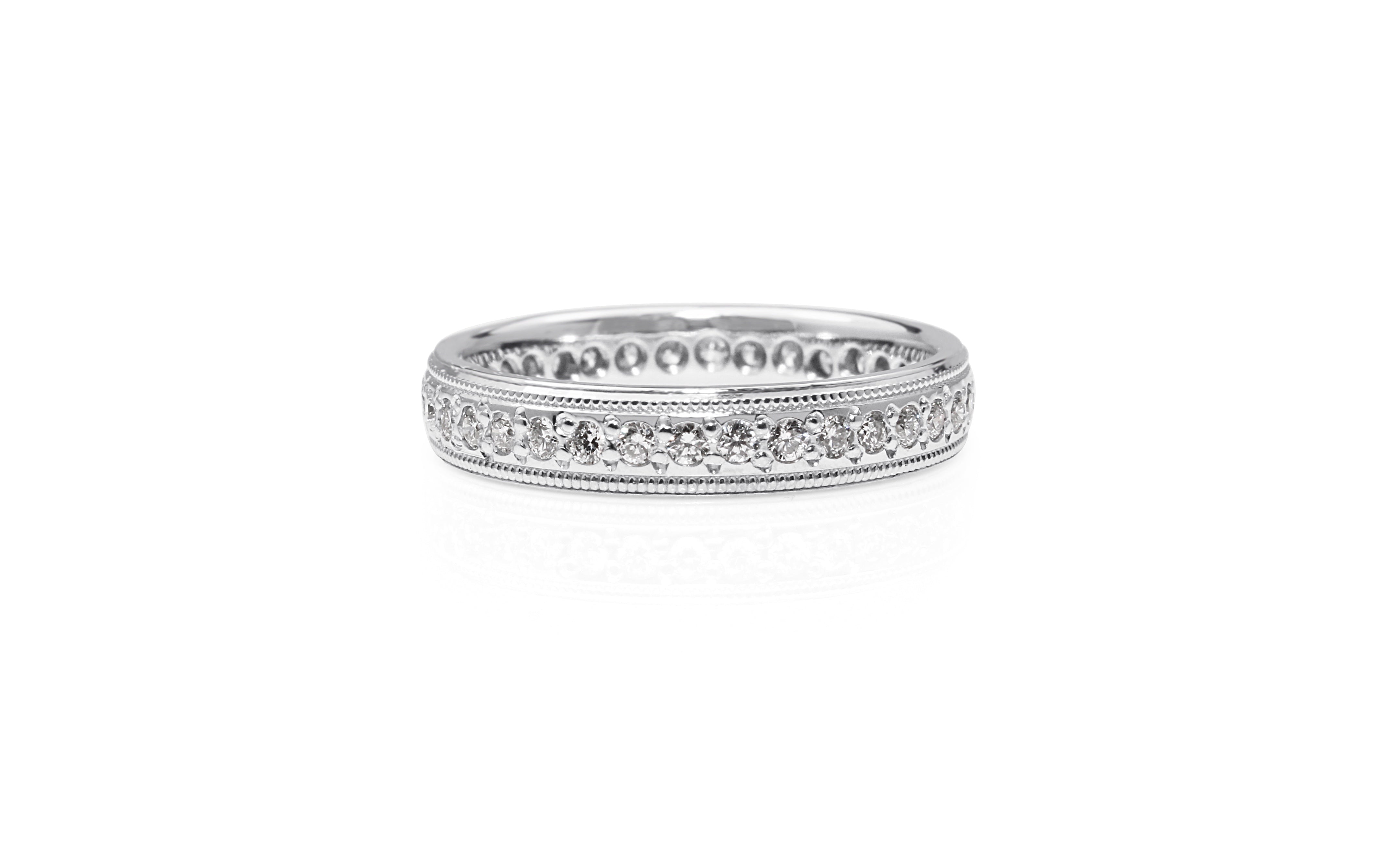 18ct white gold all round diamond band ring Melbourne