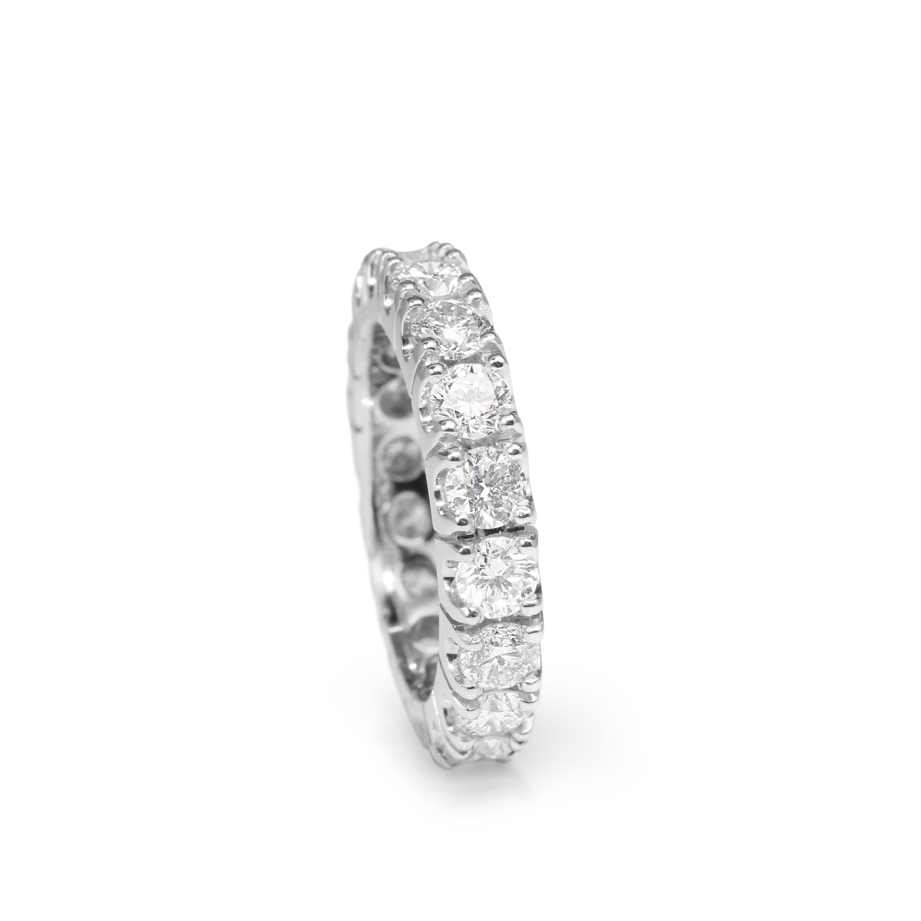 18ct white gold all round diamond eternity band ring – Melbourne jeweller, vintage engagement style, 3.50ct diamonds