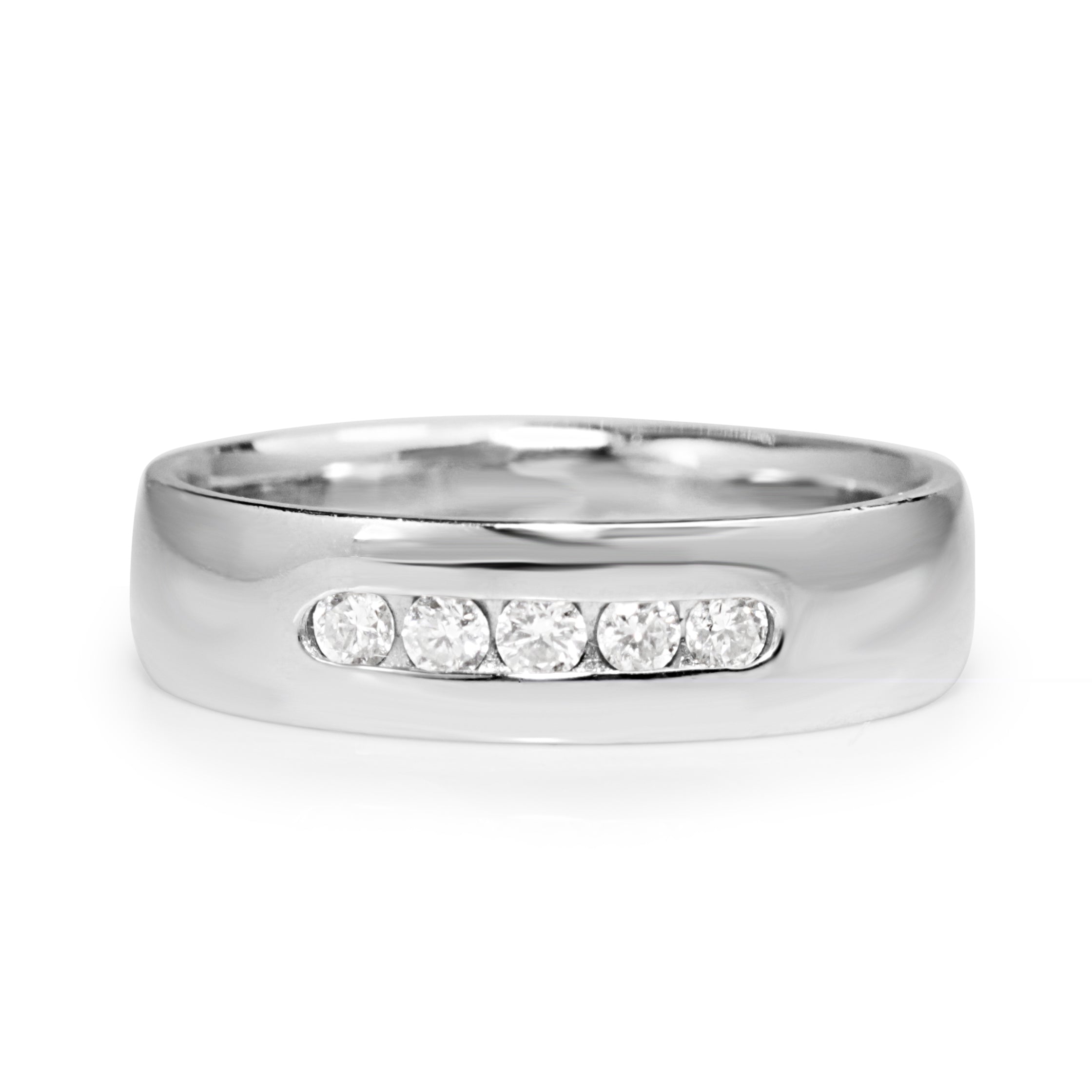Profile view of substantial vintage platinum men’s diamond ring