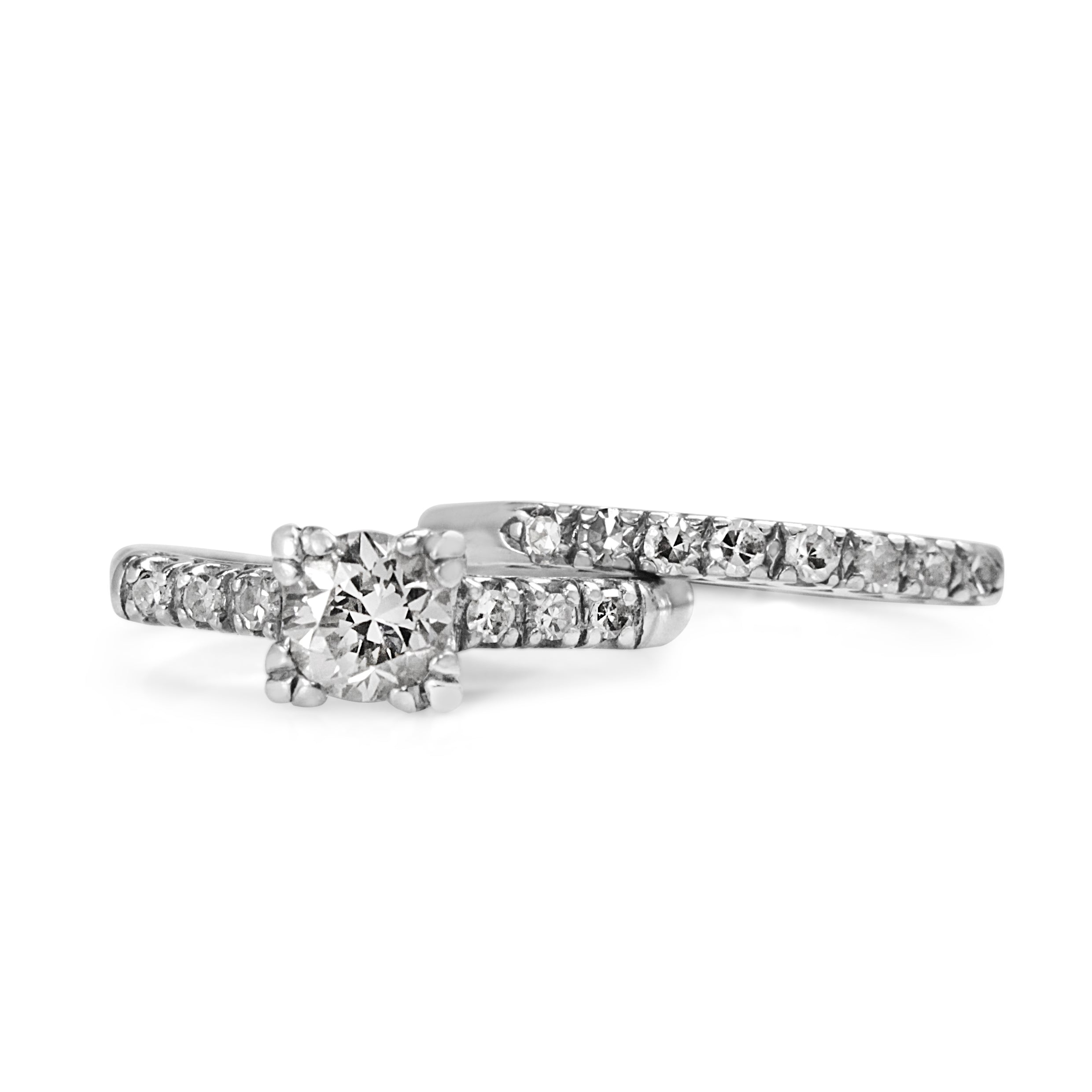 platinum diamond engagement and wedding ring set
